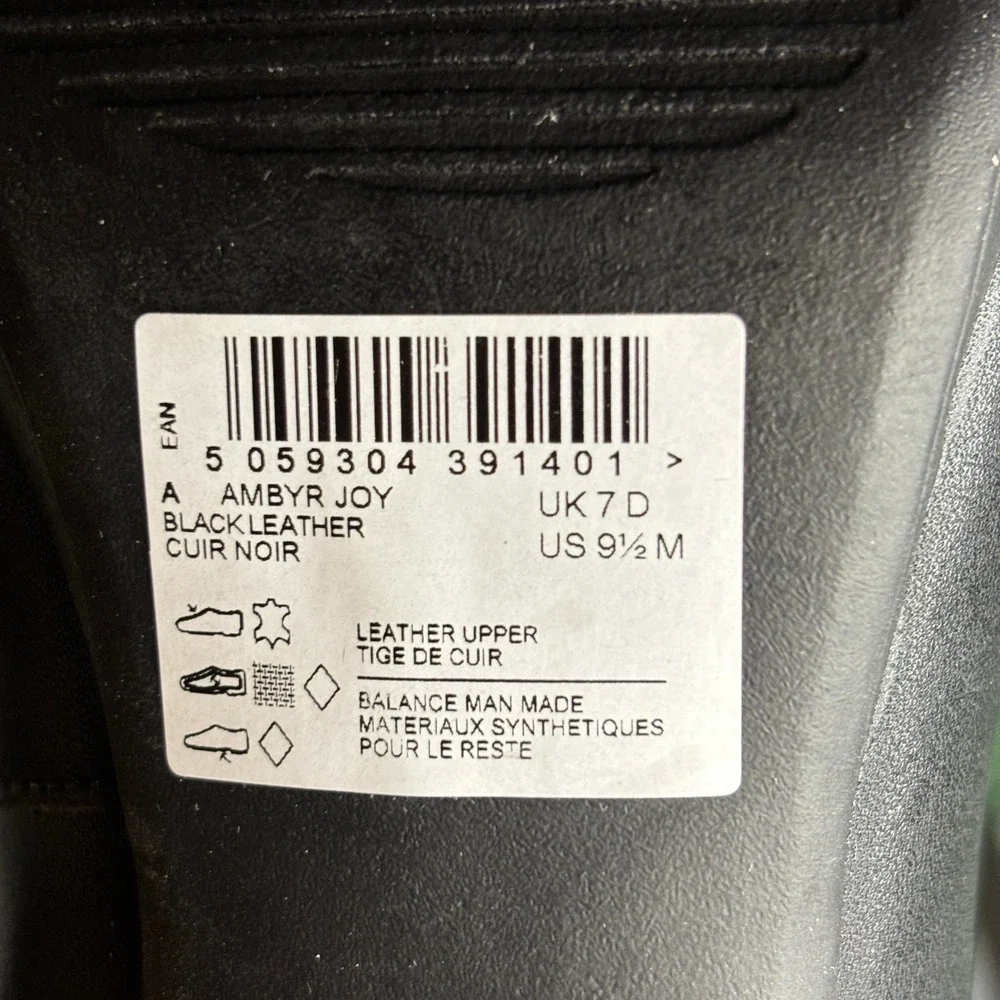 Clarks Ambyr Joy Leather Comfort Round Toe Dress Pump Heel Black Womens Size 9.5